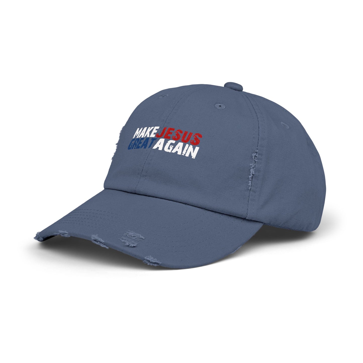 Unisex Distressed Cap - 'Make Jesus Great Again' Adjustable Hat