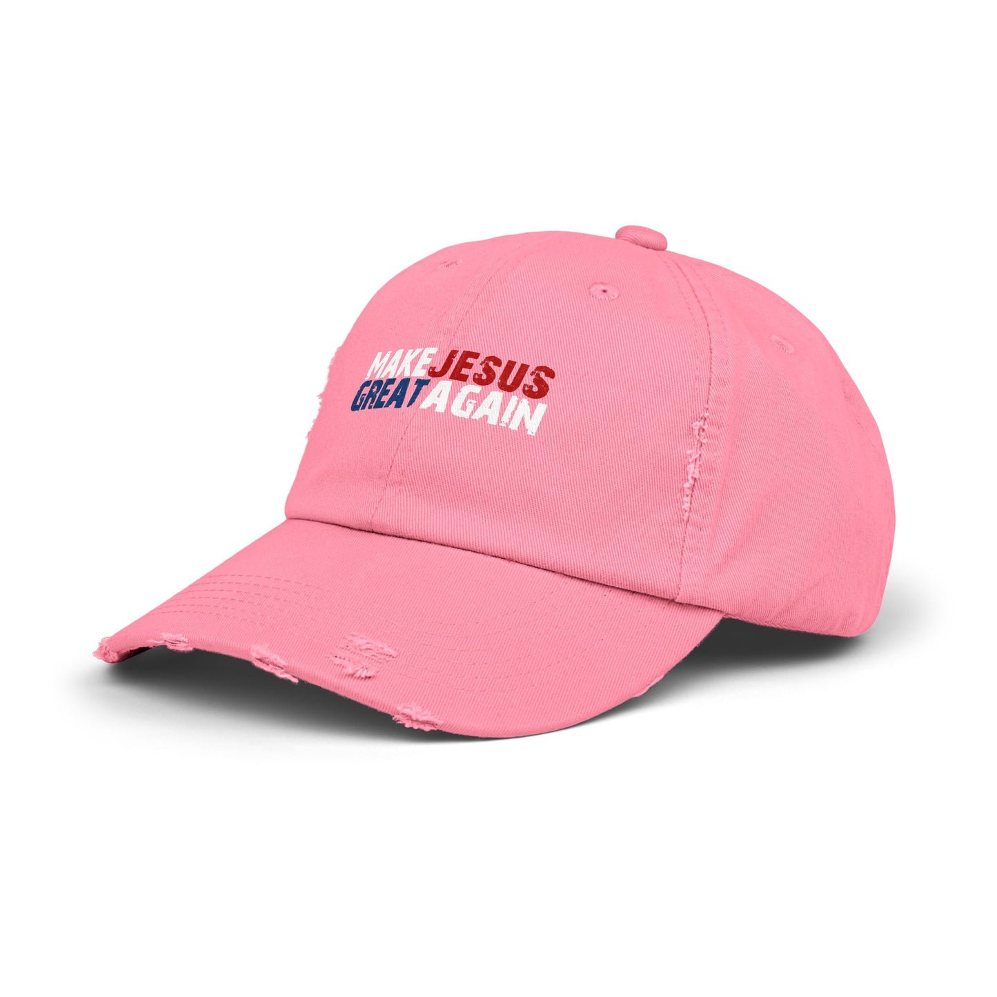 Unisex Distressed Cap - 'Make Jesus Great Again' Adjustable Hat
