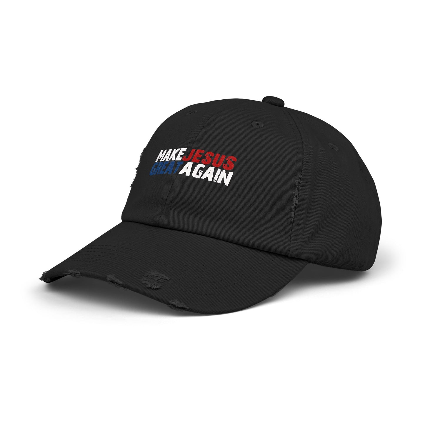 Unisex Distressed Cap - 'Make Jesus Great Again' Adjustable Hat