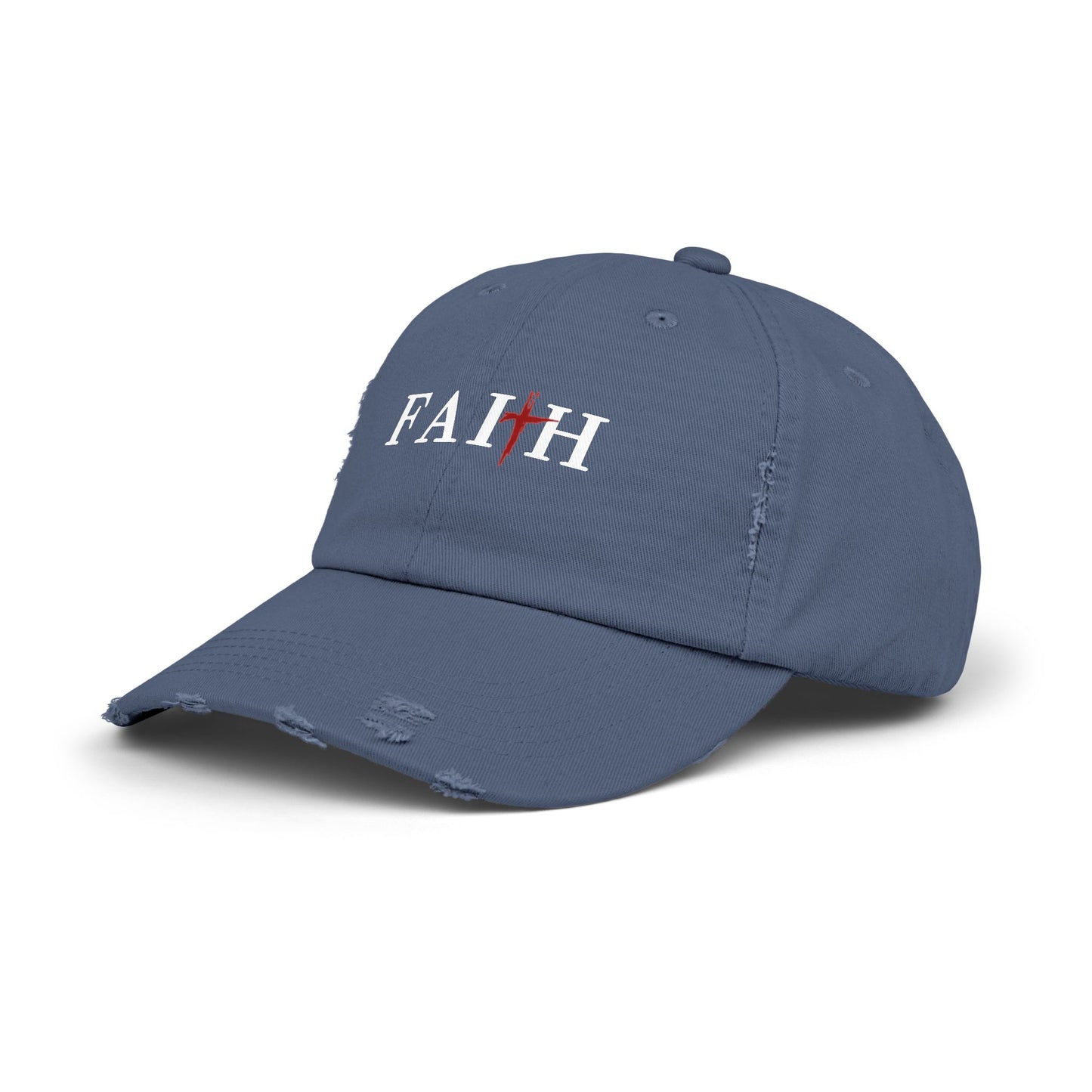Unisex Distressed Cap with 'FAITH' Design - Stylish and Meaningful Headwear