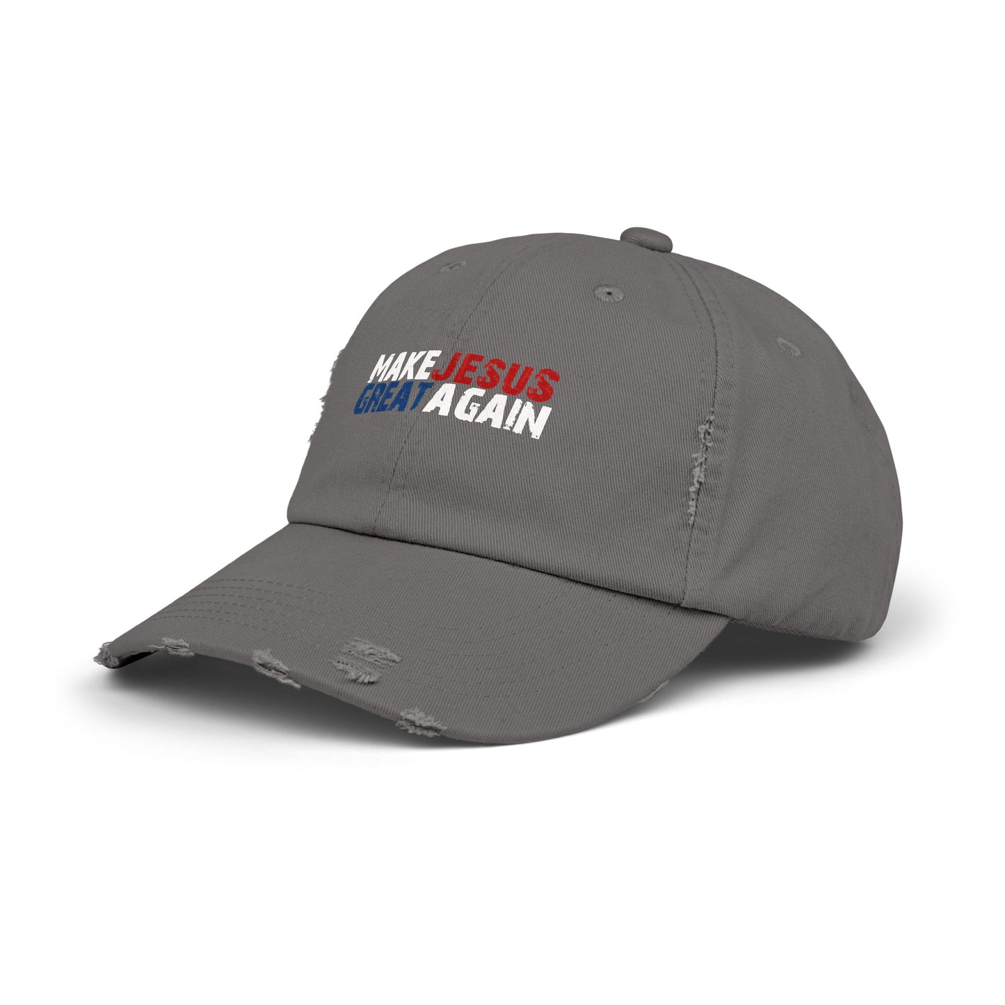 Unisex Distressed Cap - 'Make Jesus Great Again' Adjustable Hat