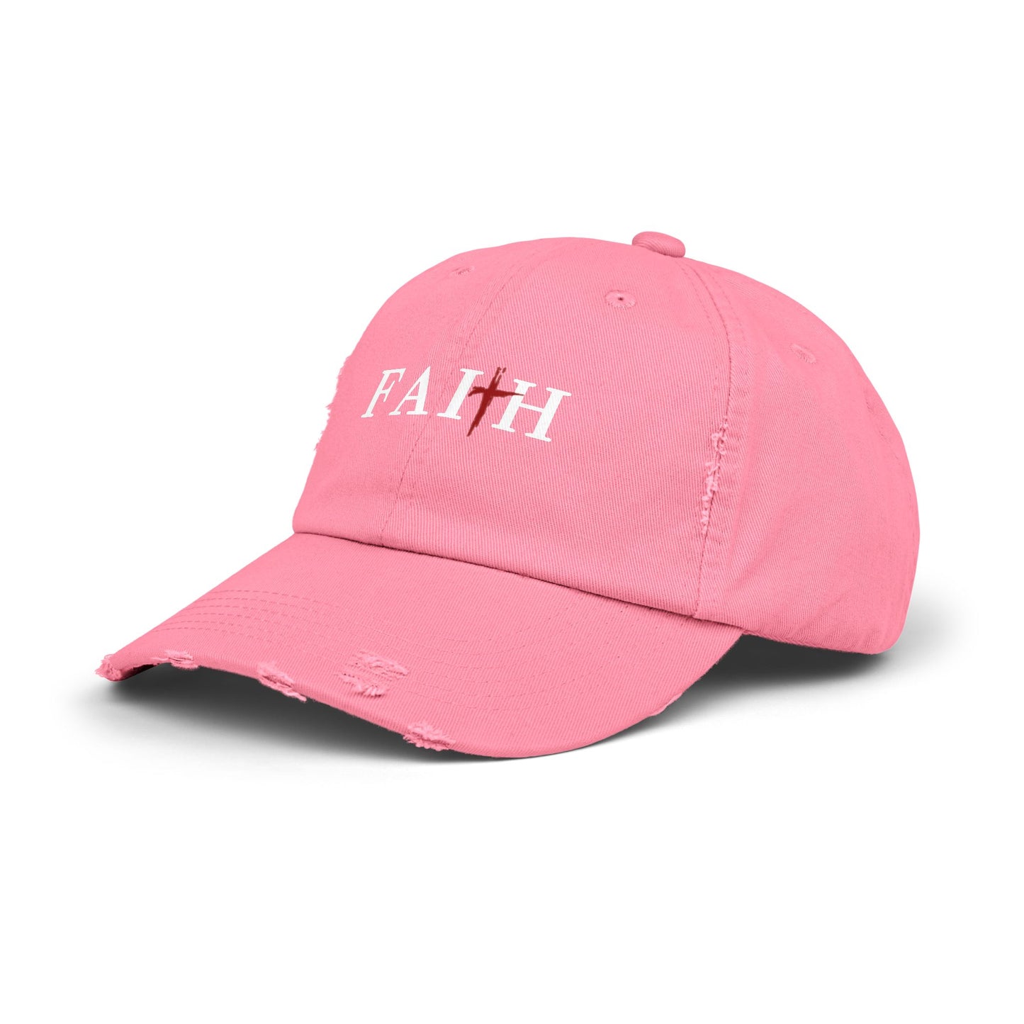 Unisex Distressed Cap with 'FAITH' Design - Stylish and Meaningful Headwear